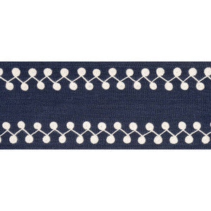 Thibaut Fabric Perla Tape Navy E12228