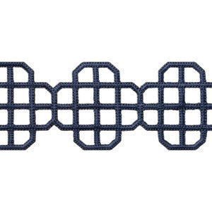 Thibaut Fabric Fret Applique Navy E12269