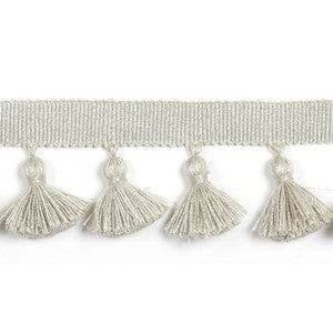 Europatex Fabric Hellenic Key Tassel Fringe Oyster