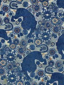 Old World Weavers Fabric Siberian Tiger Sapphire Flame EA18V10002