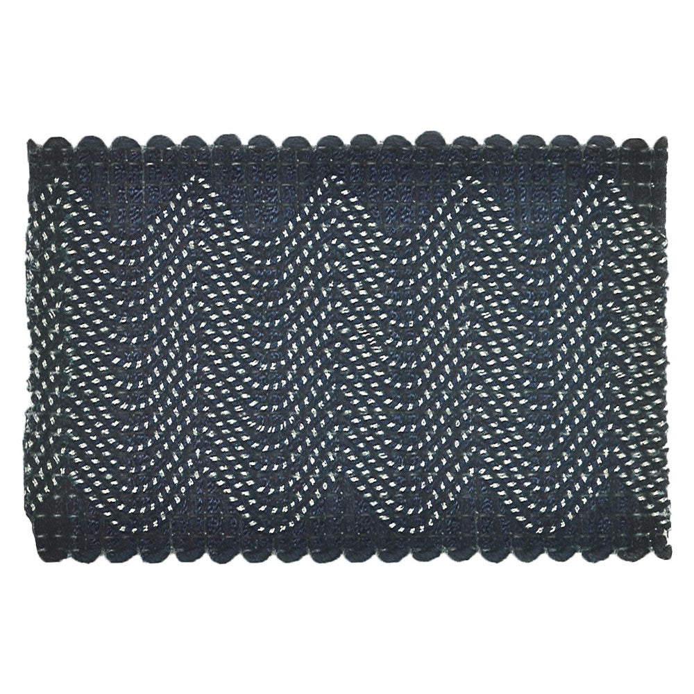 Eclectic 2 Cobalt by Stout Designer Trim MOONDUST TRIM 42%SVI 29%LIN 17%NYL 7%COT 5%MTL CHINA Horizontal: 0 and Vertical: 0 2 in - Swanky Fabrics -