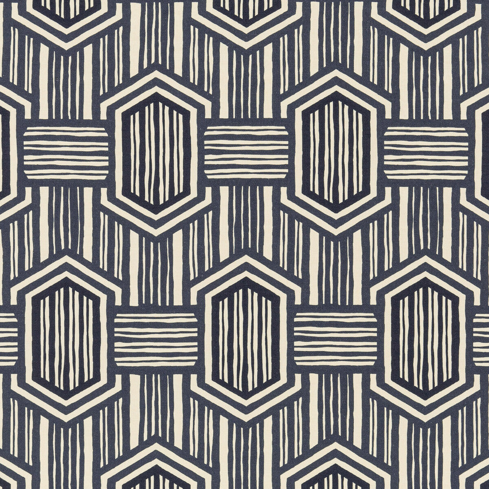 Nala Indigo by Threads Designer Fabric NALA PRINTS LINEN - 100% Italy - Horizontal: 12.608 and Vertical: 26.398 50.432 - Swanky Fabrics -