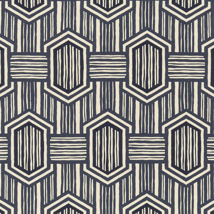 Nala Indigo by Threads Designer Fabric NALA PRINTS LINEN - 100% Italy - Horizontal: 12.608 and Vertical: 26.398 50.432 - Swanky Fabrics -