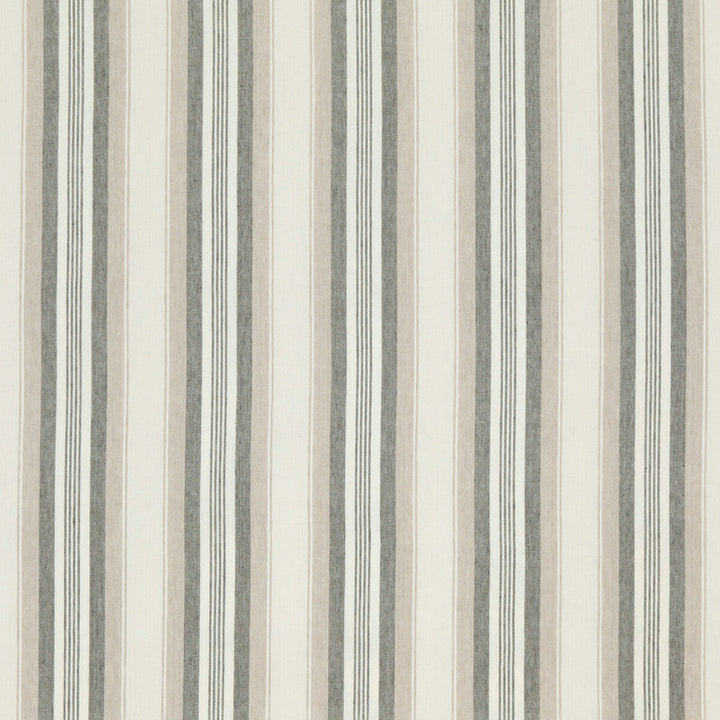 Lovisa Taupe by Threads Designer Fabric GREAT STRIPES LINEN - 65%;COTTON - 35% India HEAVY Horizontal: 7.683 and Vertical: - 53.978 - Swanky Fabrics -