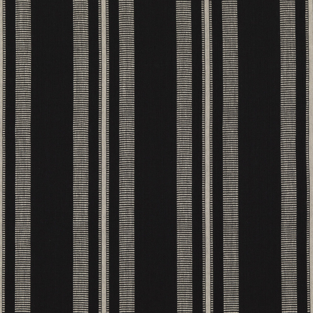 Stanton Ebony by Threads Designer Fabric GREAT STRIPES COTTON - 75%;JUTE - 25% India Horizontal: 13.396 and Vertical: 53.584 - Swanky Fabrics -