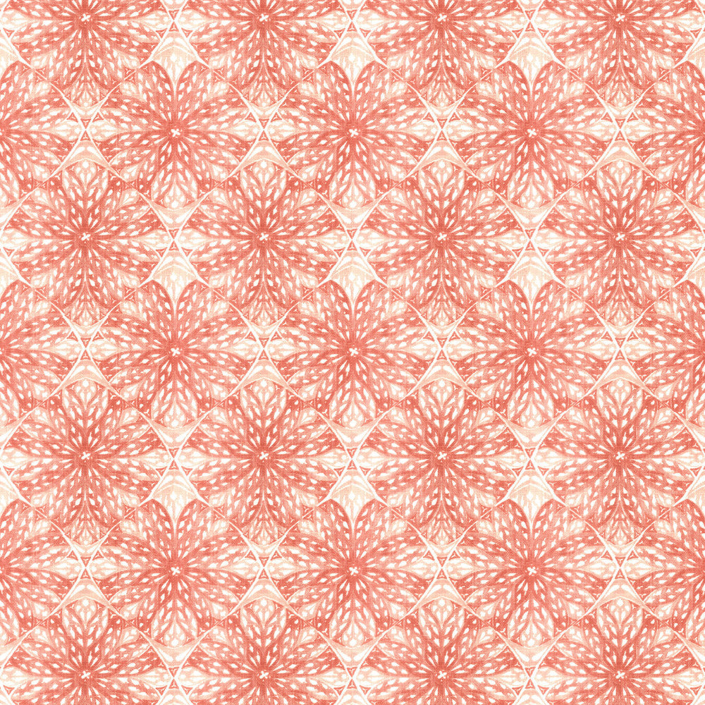 Edelweiss 1 Salmon by Stout Designer Fabric RAINBOW LIBRARY TILE/SORBET 85%COT 15%LIN USA CATB 117-2013 (WYZENBEEK 240 000 DOUBLE RUB WEAR TEST (HEAVY DUTY)) Horizontal: 8.375 and Vertical: 8.375 54 in - Swanky Fabrics -