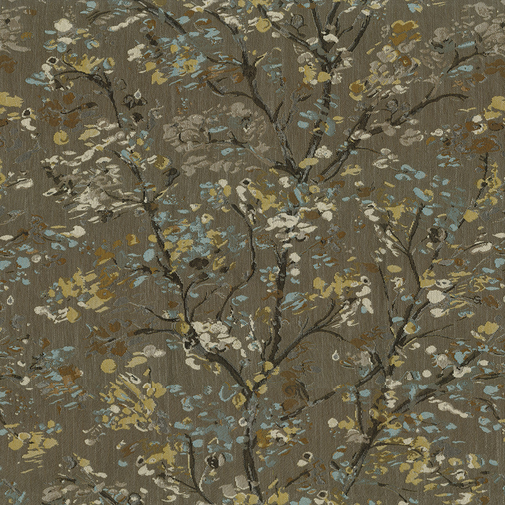 Eden 14 Teak by ABBEYSHEA Designer Fabric 100% Polyester CN 30,000 Double Rubs (Wyzenbeek) </p><p>Repeat: Horizontal: 9 in. (23 cm) up the roll and Vertical: 13.5 in. (35 cm) across the roll 57 in. (145 cm) - Swanky Fabrics -
