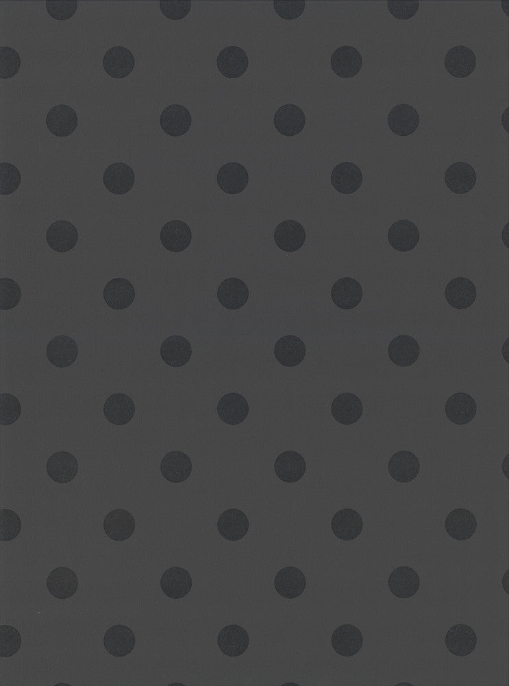 Debra Grey Matte Polka Dot Wallpaper by Lucky Day Designer Super Value Program Covers about 57.8 square feet 21-in by 33-ft long roll Unpasted 1.64 - Swanky Fabrics -