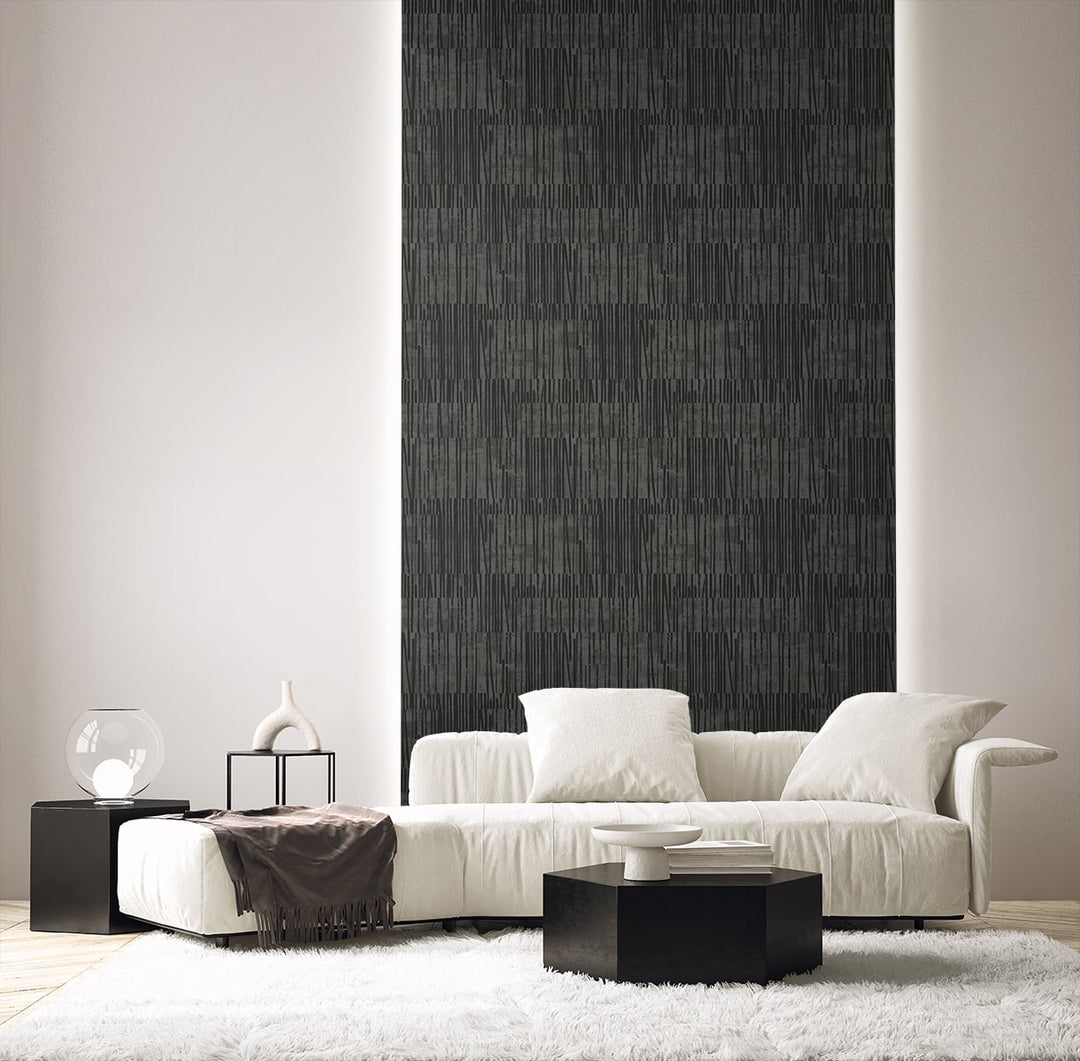 Serapha Lines Onyx EL20008 by Seabrook Designs Designer Wallpaper