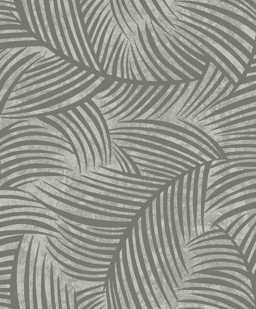 Zephyra Palms Cement EL20610 by Seabrook Designs Designer Wallpaper