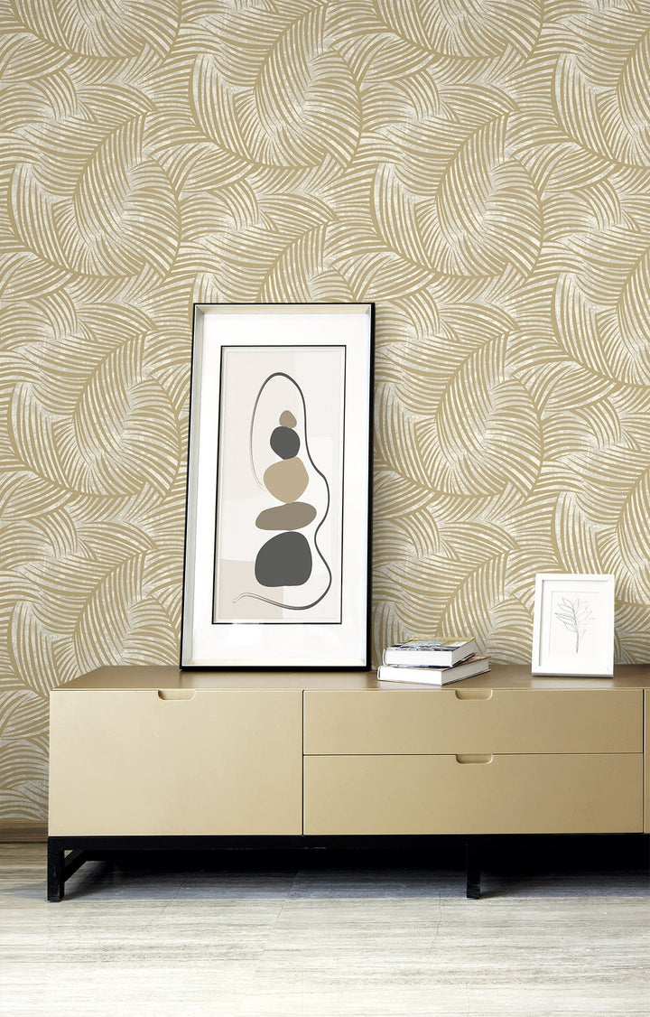 Zephyra Palms Toasted Almond EL20617 by Seabrook Designs Designer Wallpaper