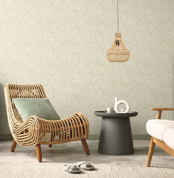 Stellara Champagne with Glass Beads EL21007 by Seabrook Designs Designer Wallpaper