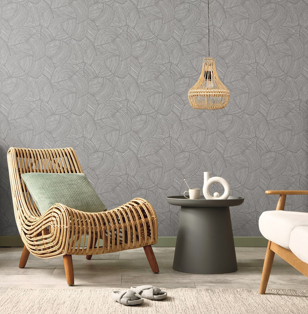 Stellara Silver with Glass Beads EL21008 by Seabrook Designs Designer Wallpaper