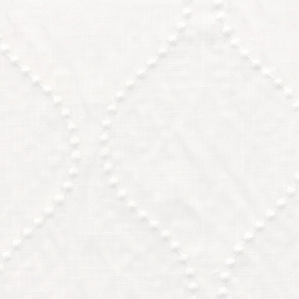 Elvira 2 Eggshell by Stout Designer Fabric COLOR MY WINDOW EMBROIDERY/SNOW 100%POL CHINA Horizontal: 7.875 and Vertical: 5.125 53.5 in - Swanky Fabrics -