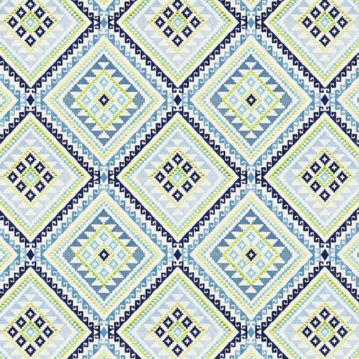 Embellish 1 Denim by Aoc Designer Fabric RAINBOW LIBRARY PORCELAIN/ROYAL 100%COT %BEMB INDIA MARTINDALE WEAR TEST (18 000 CIRCULAR RUBS) Horizontal: 12 and Vertical: 12.625 51.5 in - Swanky Fabrics -