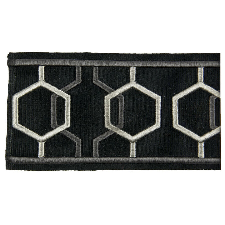 Emily 2 Onyx by Stout Trim Stout Trim Emily 2 OnyxTrim DISTINCTION TAPES CHINA </p><p>Repeat: H: 3.000, V: 4.000 3 in - Fabric Carolina -