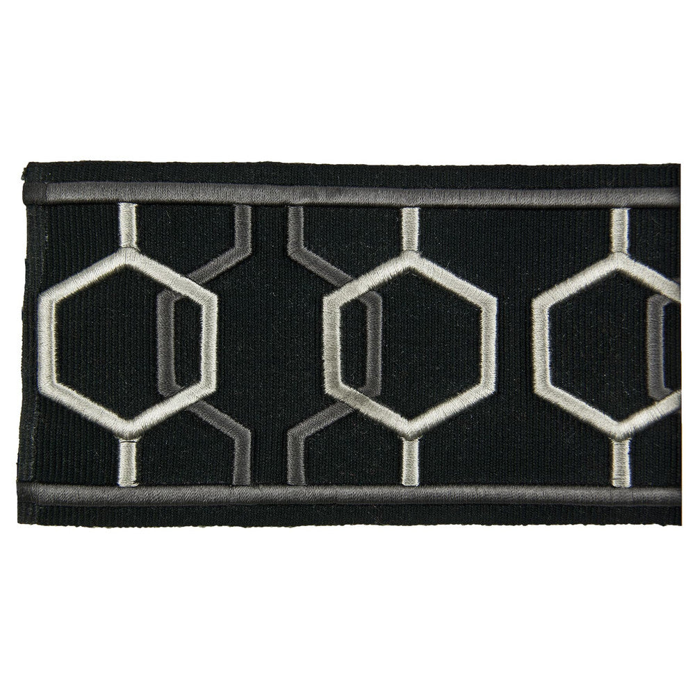 Emily 2 Onyx by Stout Designer Trim DISTINCTION TAPES 99%SVI 1%POL CHINA FLAME RETARDANT-CA BULLETIN 117-CLASS 1 WYZENBEEK 15 000 DOUBLE RUB WEAR TEST (HEAVY DUTY) CATB 117-2013 Horizontal: 3.000 and Vertical: 4.000 3 in - Swanky Fabrics -