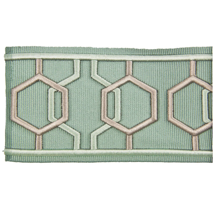 Emily 6 Mineral by Stout Designer Trim DISTINCTION TAPES 99%SVI 1%POL CHINA Horizontal: 3 and Vertical: 4 3 in - Swanky Fabrics -