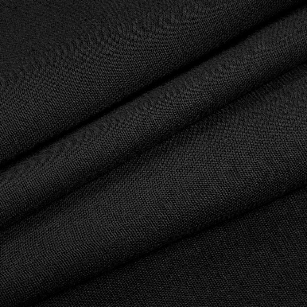 Emma Linen Black by Magnolia Designer Fabric - 100 % Linen India 20000 Horizontal: 0 and Vertical: 0 54" - Swanky Fabrics -