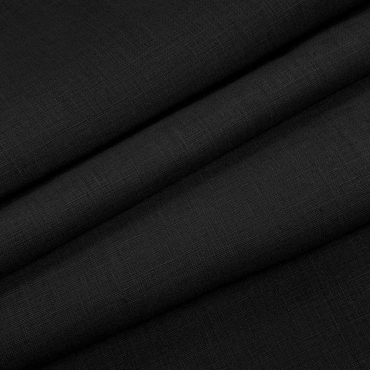 Emma Linen Black by Magnolia Designer Fabric - 100 % Linen India 20000 Horizontal: 0 and Vertical: 0 54" - Swanky Fabrics -