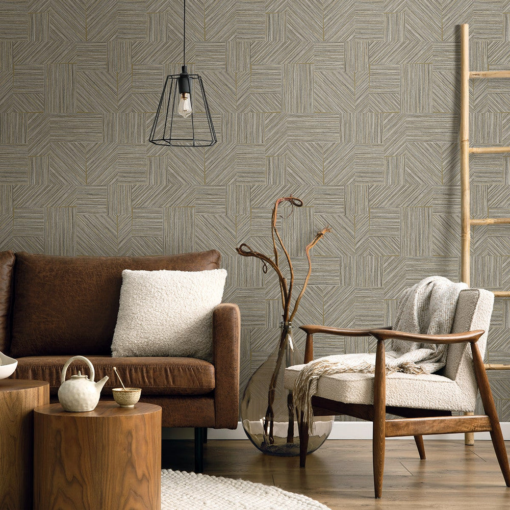 Husk Smoke EN40108 by Seabrook Designs Designer Wallpaper
