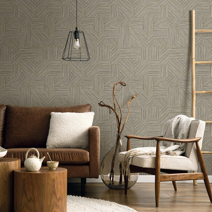 Husk Smoke EN40108 by Seabrook Designs Designer Wallpaper
