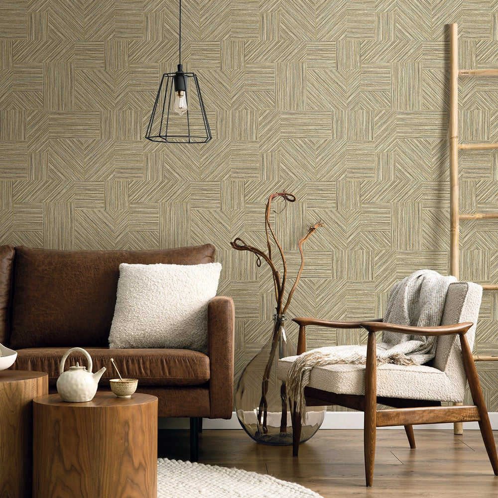 Husk Toasted Almond EN40115 by Seabrook Designs Designer Wallpaper
