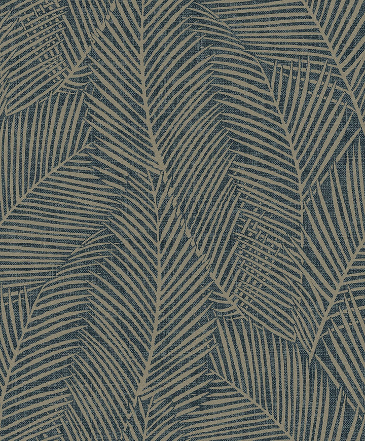 Pampas Palm Deep Blue EN41002 by Seabrook Designs Designer Wallpaper