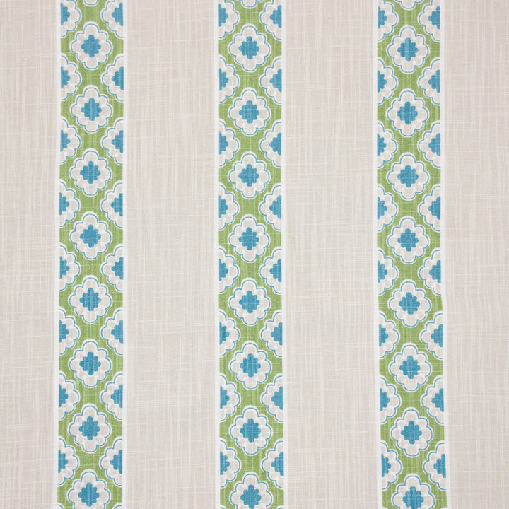 Entice 3 Aqua by Aoc Designer Fabric THE ART OF COLOR HERITAGE II 100%COT USA Horizontal: 5.375 and Vertical: 2.125 54 in - Swanky Fabrics -