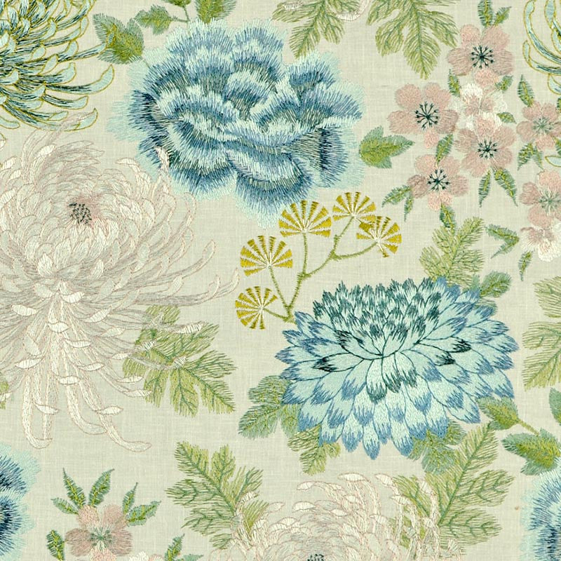 Estelle Garden by Magnolia Designer Fabric - 50Visc26Poly24Ctn(Emb100Vis) India 15000 Horizontal: 16.75 and Vertical: 18.5 55" - Swanky Fabrics -