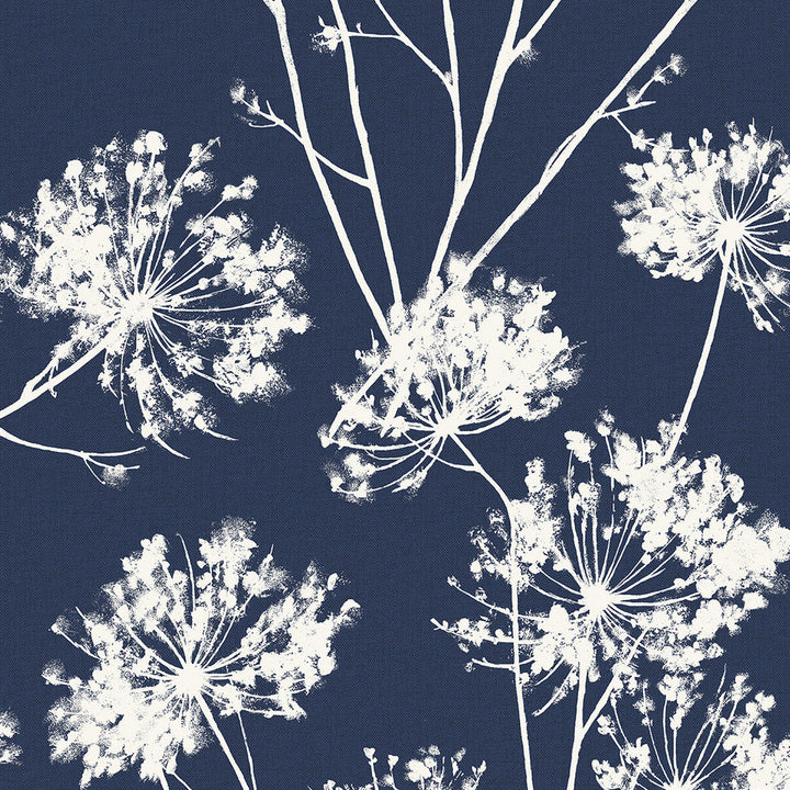 Dandelion Fields Navy Blue ET10412 by Etten Studios Designer Wallpaper