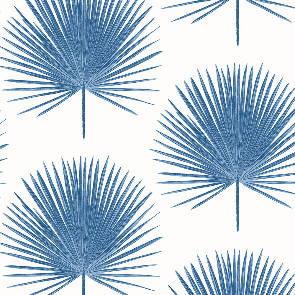 Palm Fronds Coastal Blue ET10602 by Etten Studios Designer Wallpaper