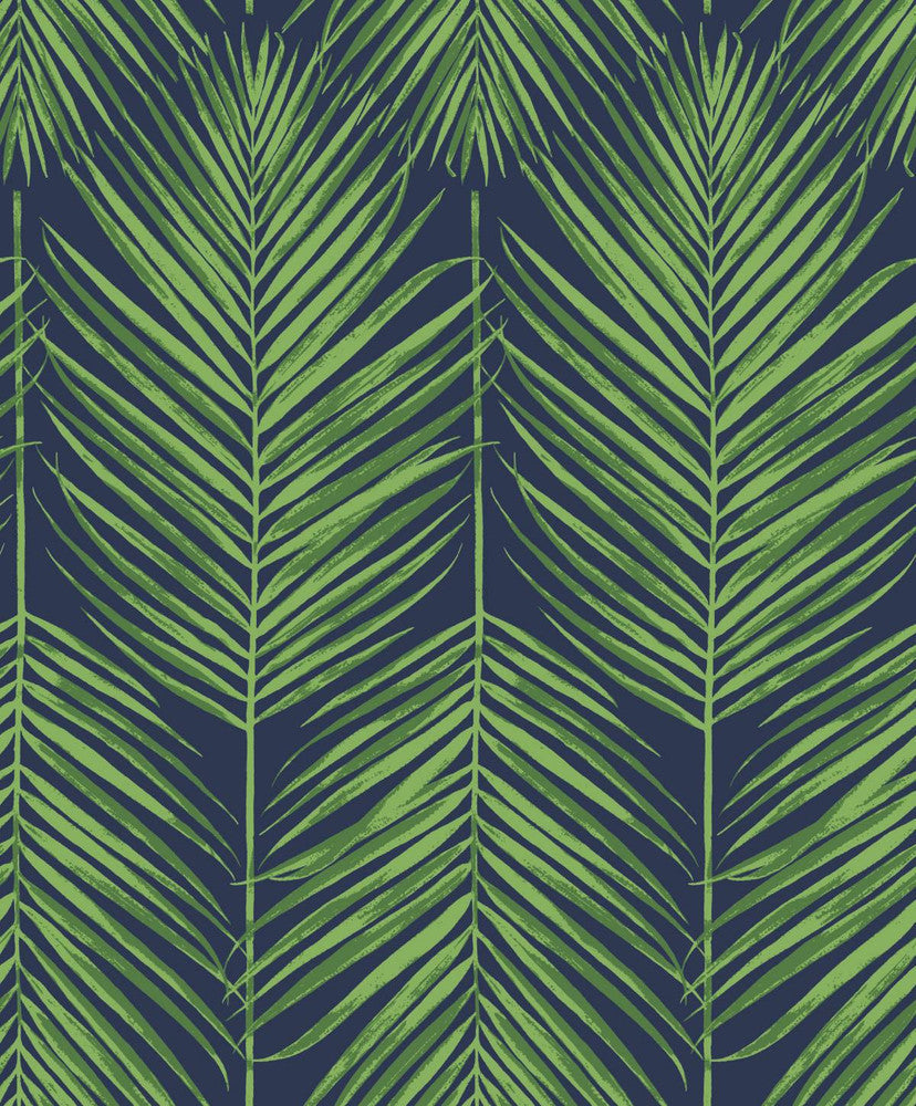 Marina Palm Moss Green & Blue ET10714 by Etten Studios Designer Wallpaper
