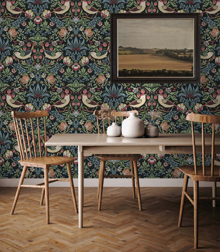 Fragaria Garden Ebony ET11210 by Etten Studios Designer Wallpaper