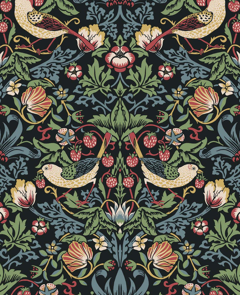 Fragaria Garden Ebony ET11210 by Etten Studios Designer Wallpaper