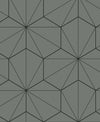 Etten Studios Wallpaper Hedron Geometric Pavestone & Ebony ET11305