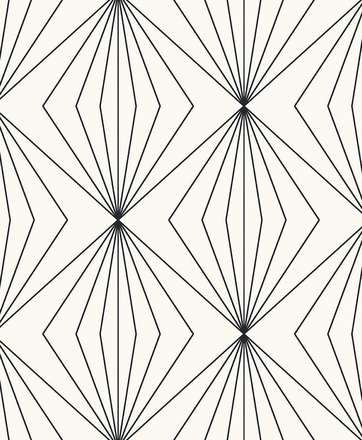 Diamond Vector Ebony & Eggshell ET11500 by Etten Studios Designer Wallpaper