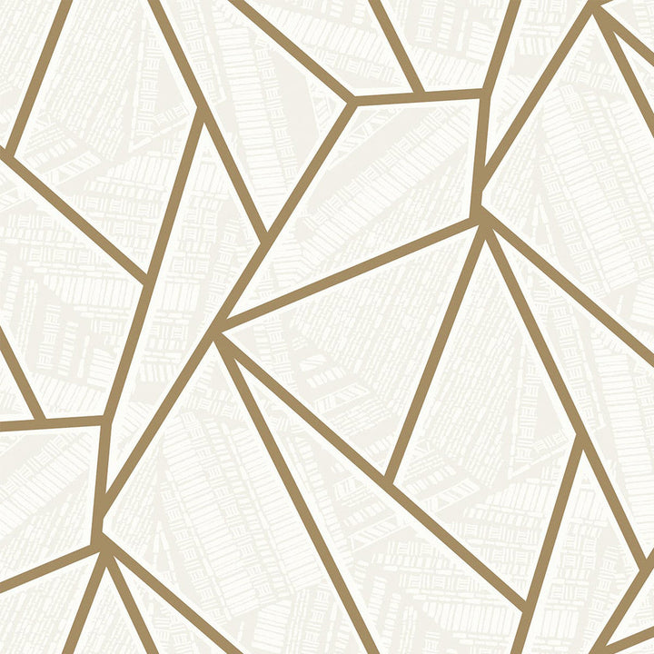 Metro Vector Metallic Gold & Morning Fog ET11706 by Etten Studios Designer Wallpaper