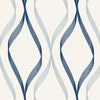 Etten Studios Wallpaper Wave Ogee Celtic Blue & Dewdrop ET11802