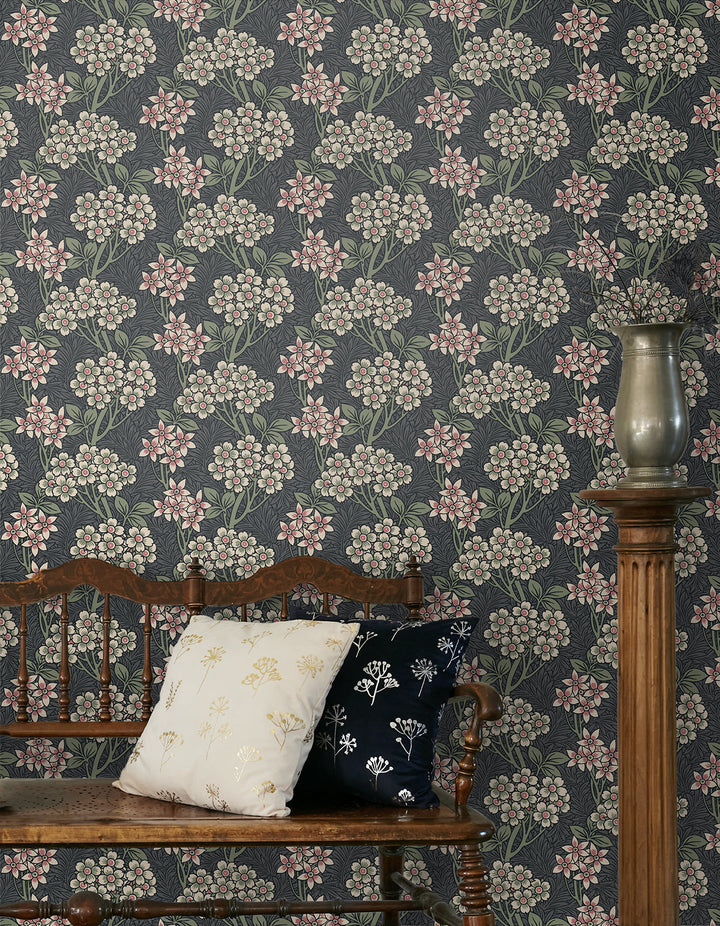 Floral Vine Smoke & Laurel Green ET12010 by Etten Studios Designer Wallpaper