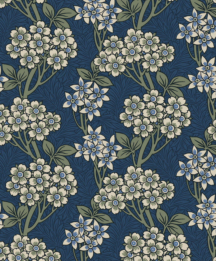 Floral Vine Blue Jay & Sage ET12012 by Etten Studios Designer Wallpaper
