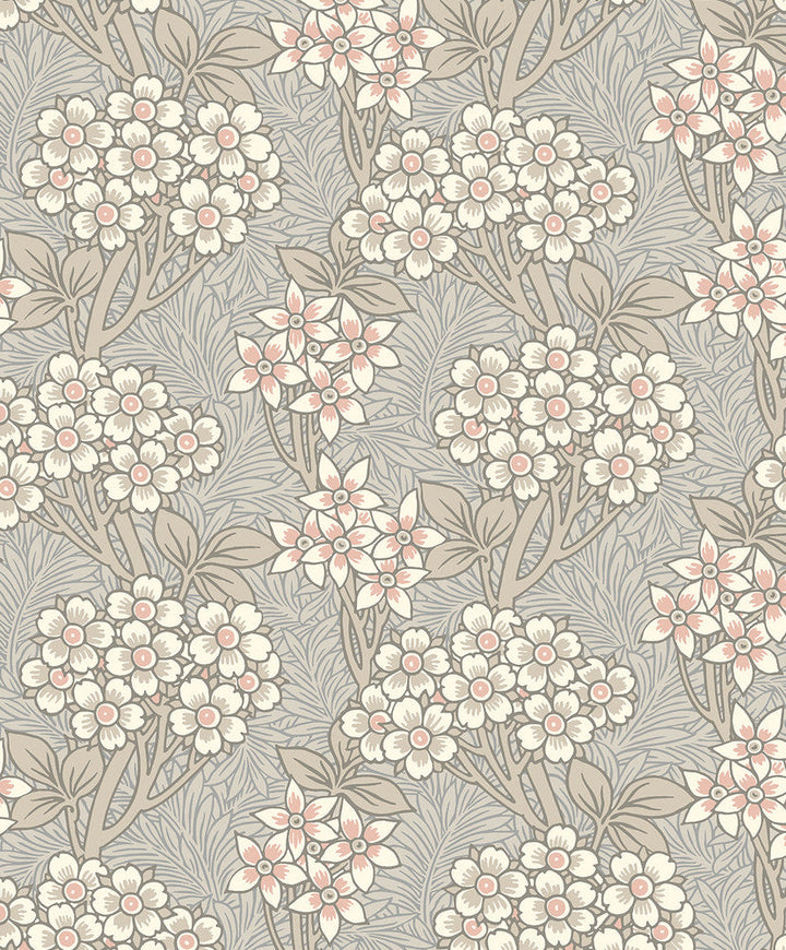 Floral Vine Daydream Grey & Rose Petal ET12016 by Etten Studios Designer Wallpaper