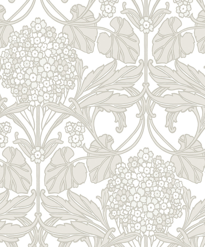Floral Hydrangea Pale Oak & Pearl ET12106 by Etten Studios Designer Wallpaper