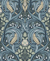 Etten Studios Wallpaper Bird Scroll Navy & Beige ET12212