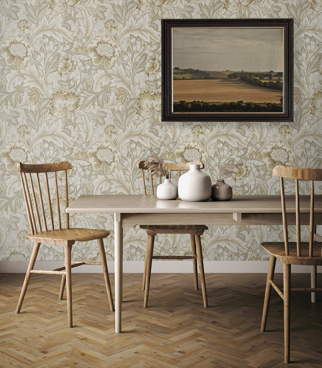 Acanthus Garden Warm Neutral ET12307 by Etten Studios Designer Wallpaper
