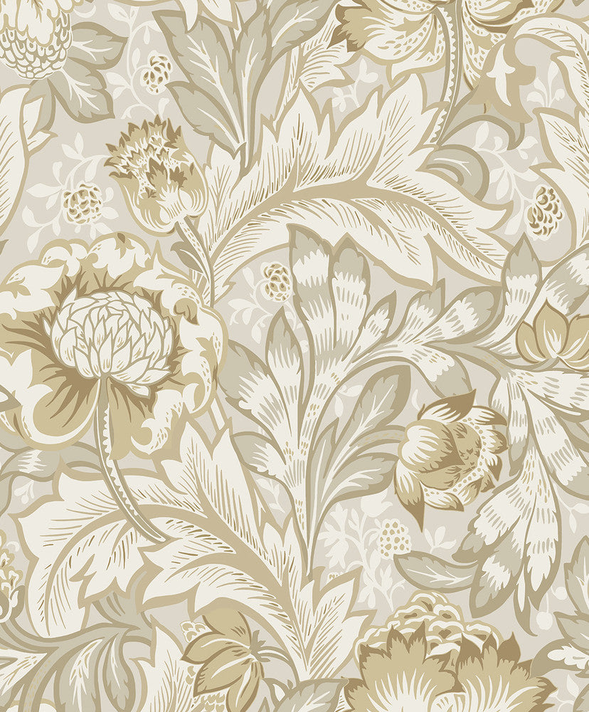 Acanthus Garden Warm Neutral ET12307 by Etten Studios Designer Wallpaper