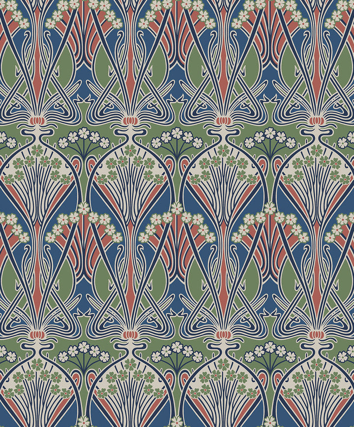 Dragonfly Damask Mauve & Sage ET12412 by Etten Studios Designer Wallpaper