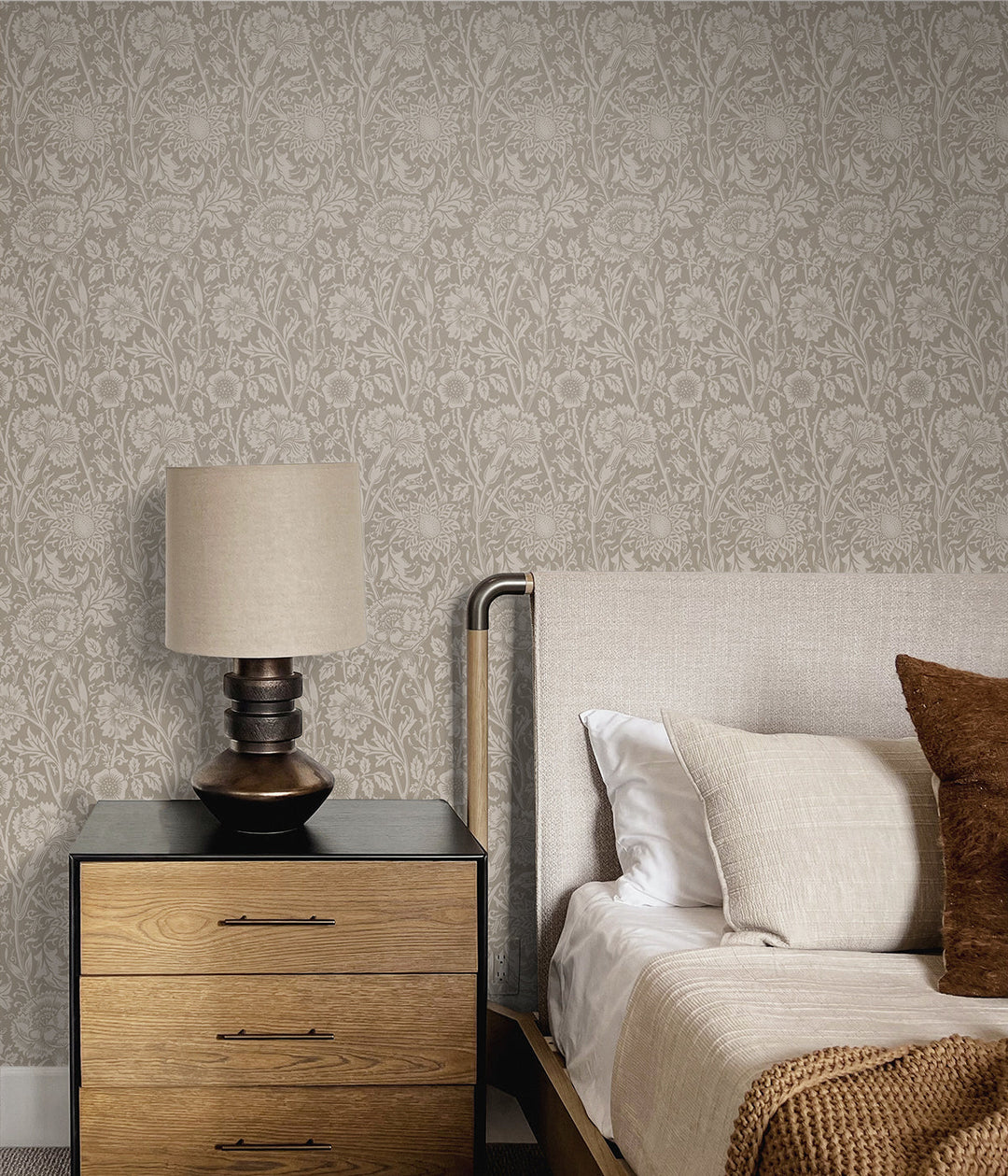 Tonal Floral Trail Taupe ET12508 by Etten Studios Designer Wallpaper