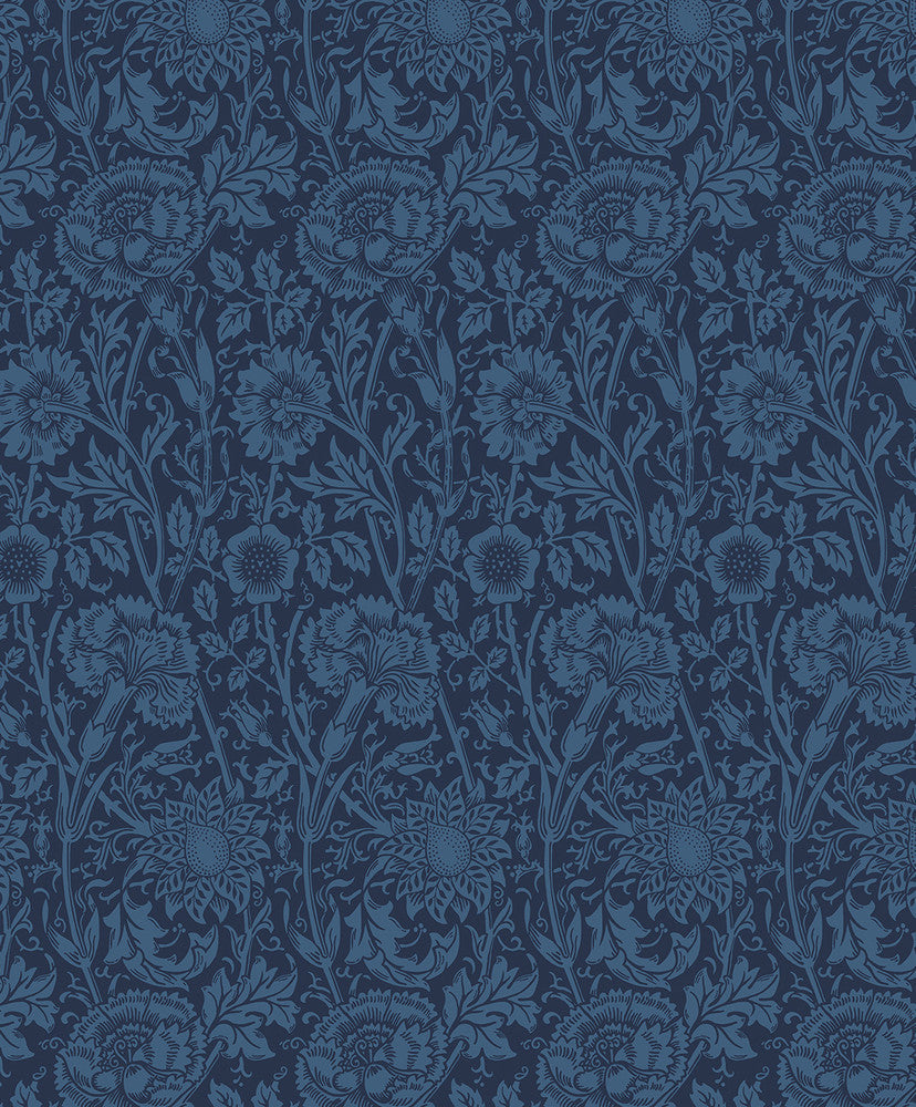 Tonal Floral Trail Marine Blue ET12512 by Etten Studios Designer Wallpaper
