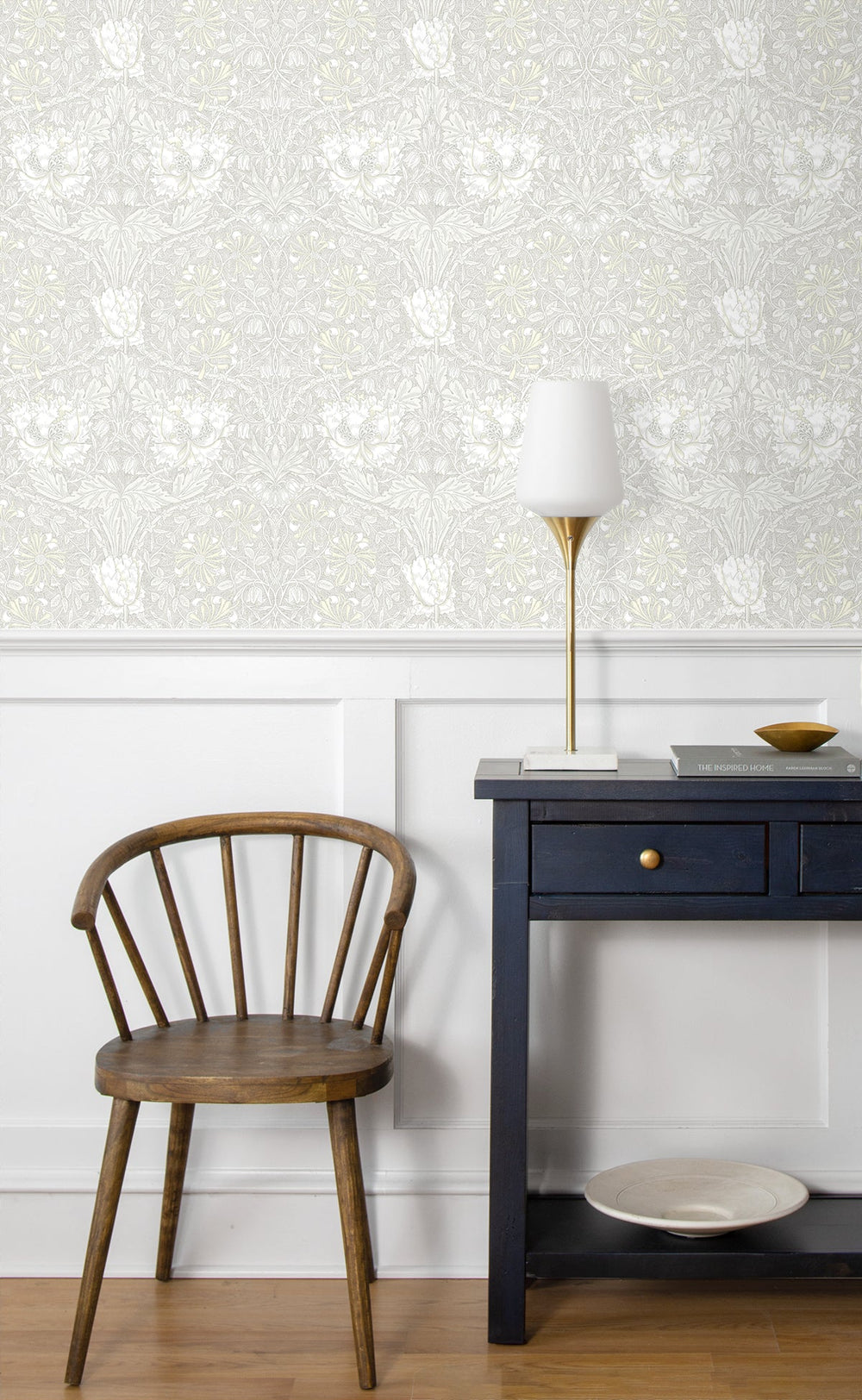 Ogee Flora Swiss Coffee & Light Grey ET12605 by Etten Studios Designer Wallpaper